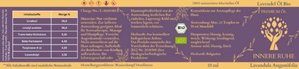 Lavendelöl Bio Innere Ruhe Label