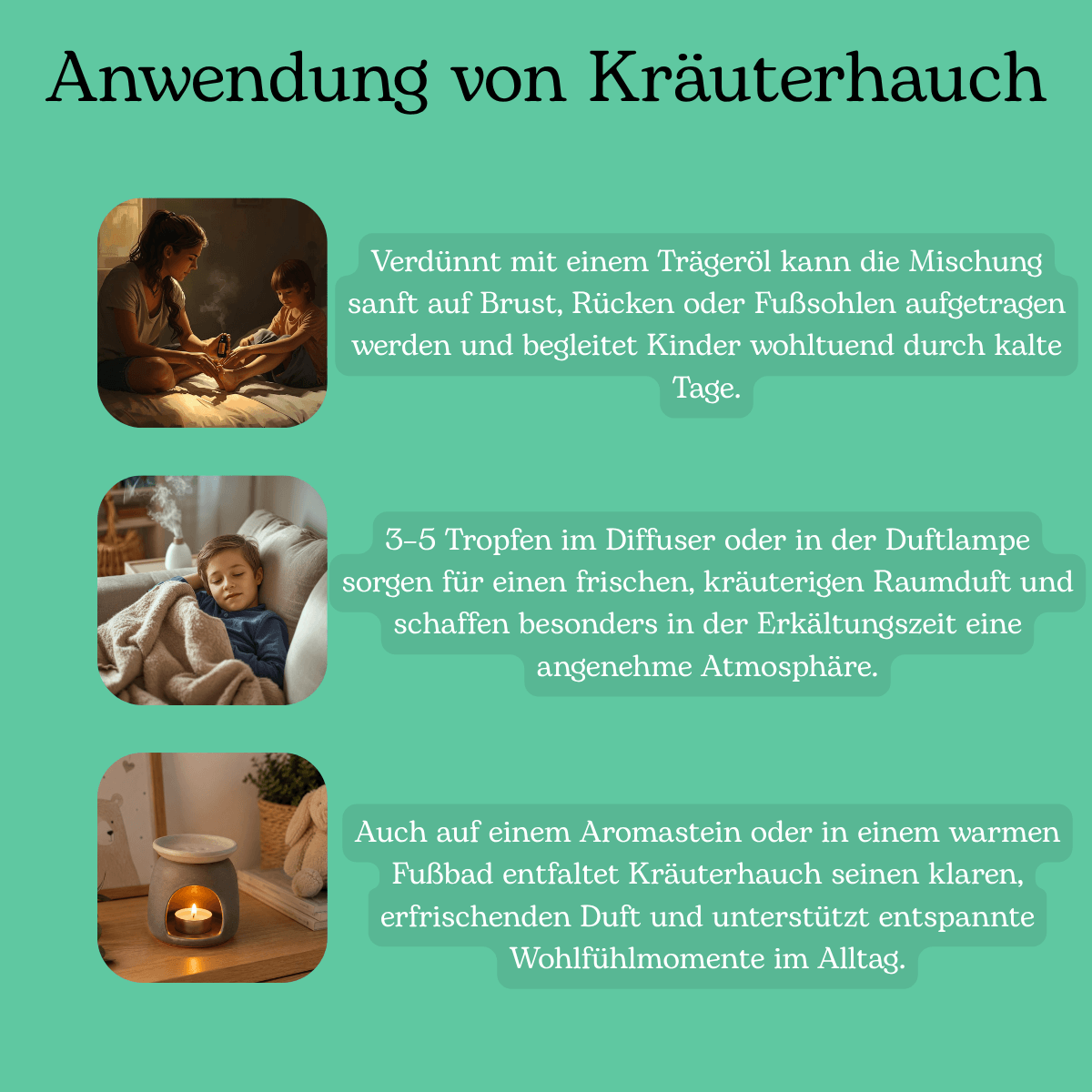 Anwendung von Kräuterhauch