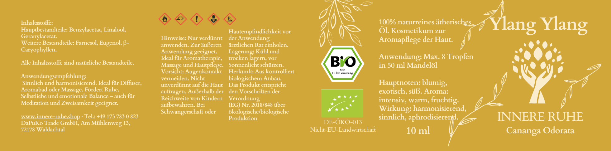 Ylang Ylang Öl BIO Etikett