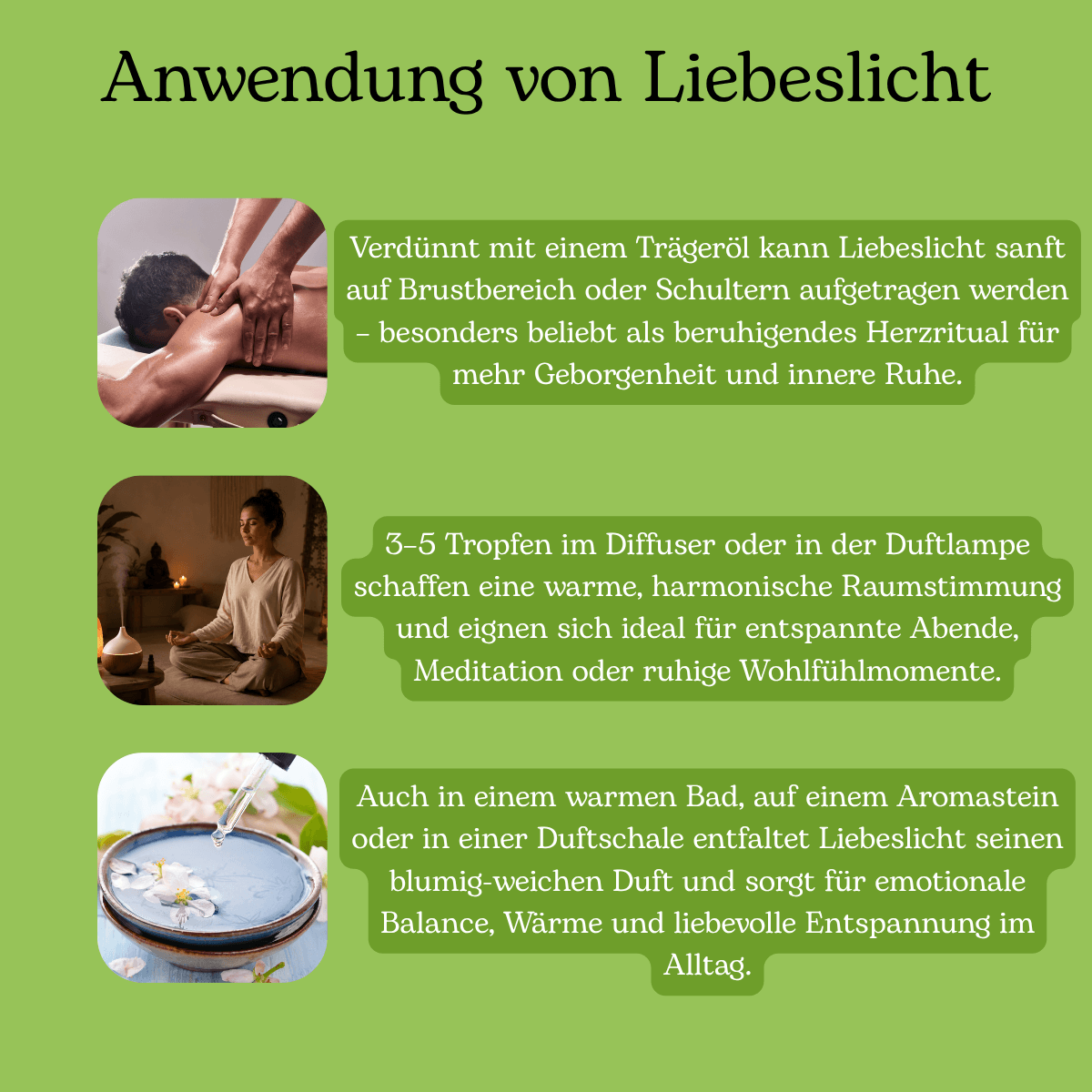 Anwendung von Liebeslicht