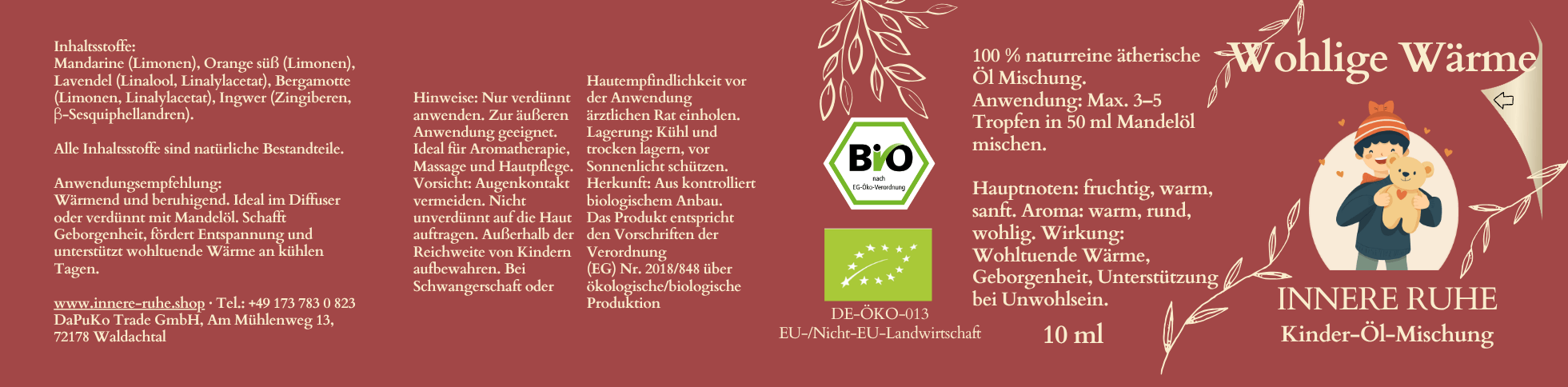 Wohlige Wärme Etikett