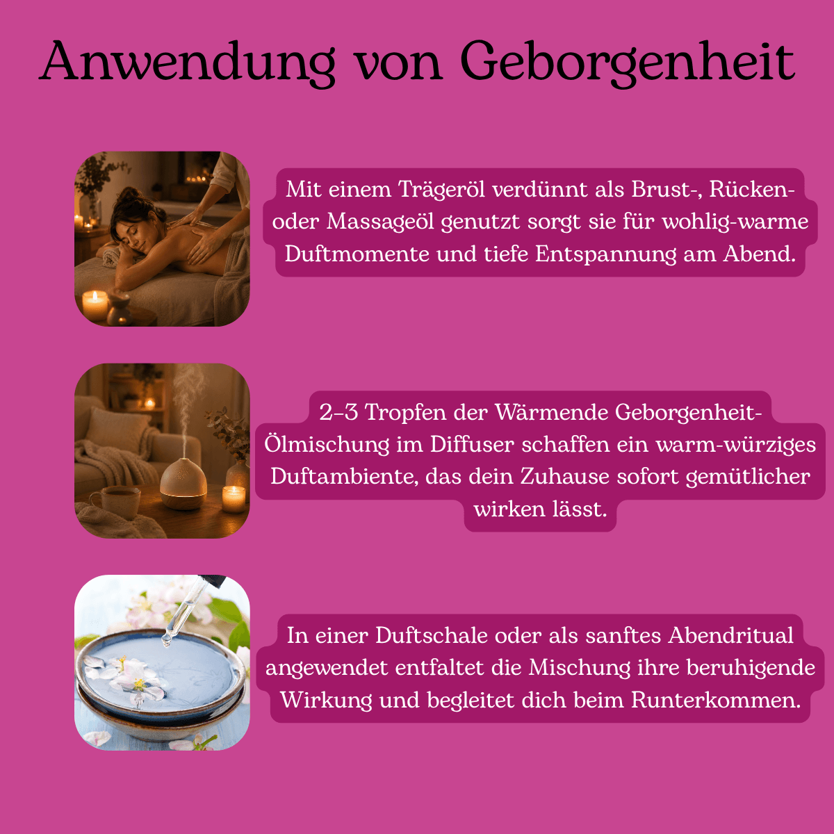 Anwendung von Geborgenheit