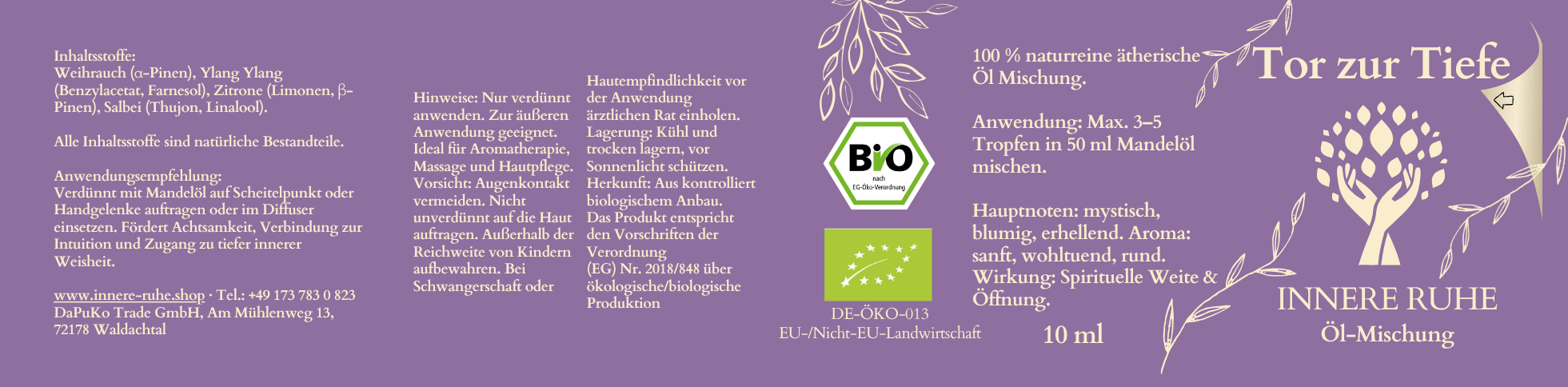 Tor zur Tiefe Etikett