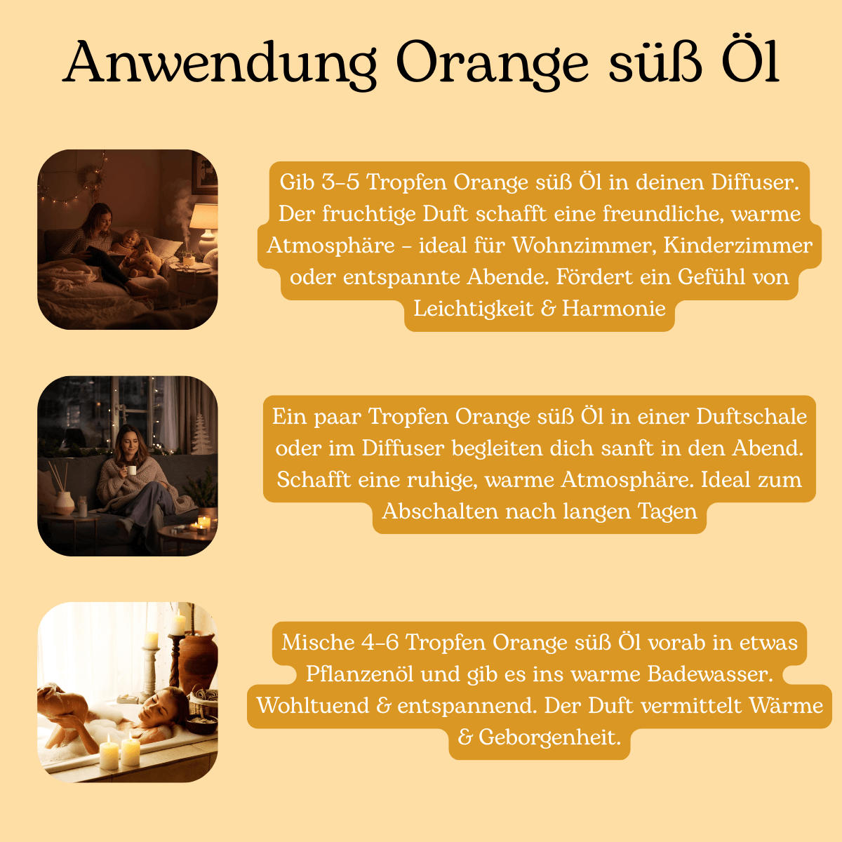 Anwendung Orange süß Öl