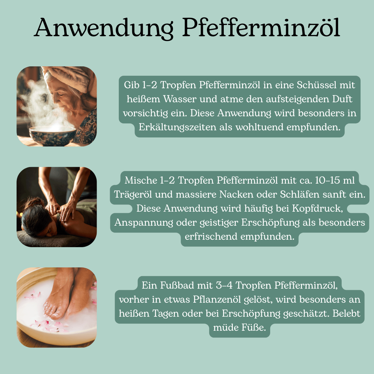 Anwendung Pfefferminzöl