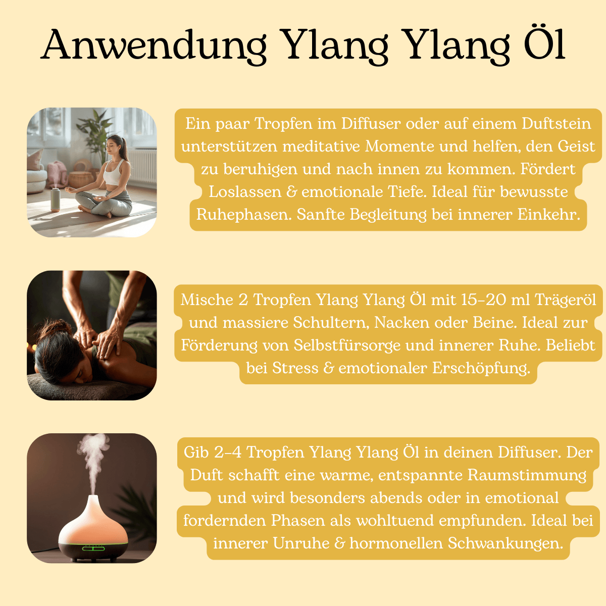 Anwendung Ylang Ylang Öl