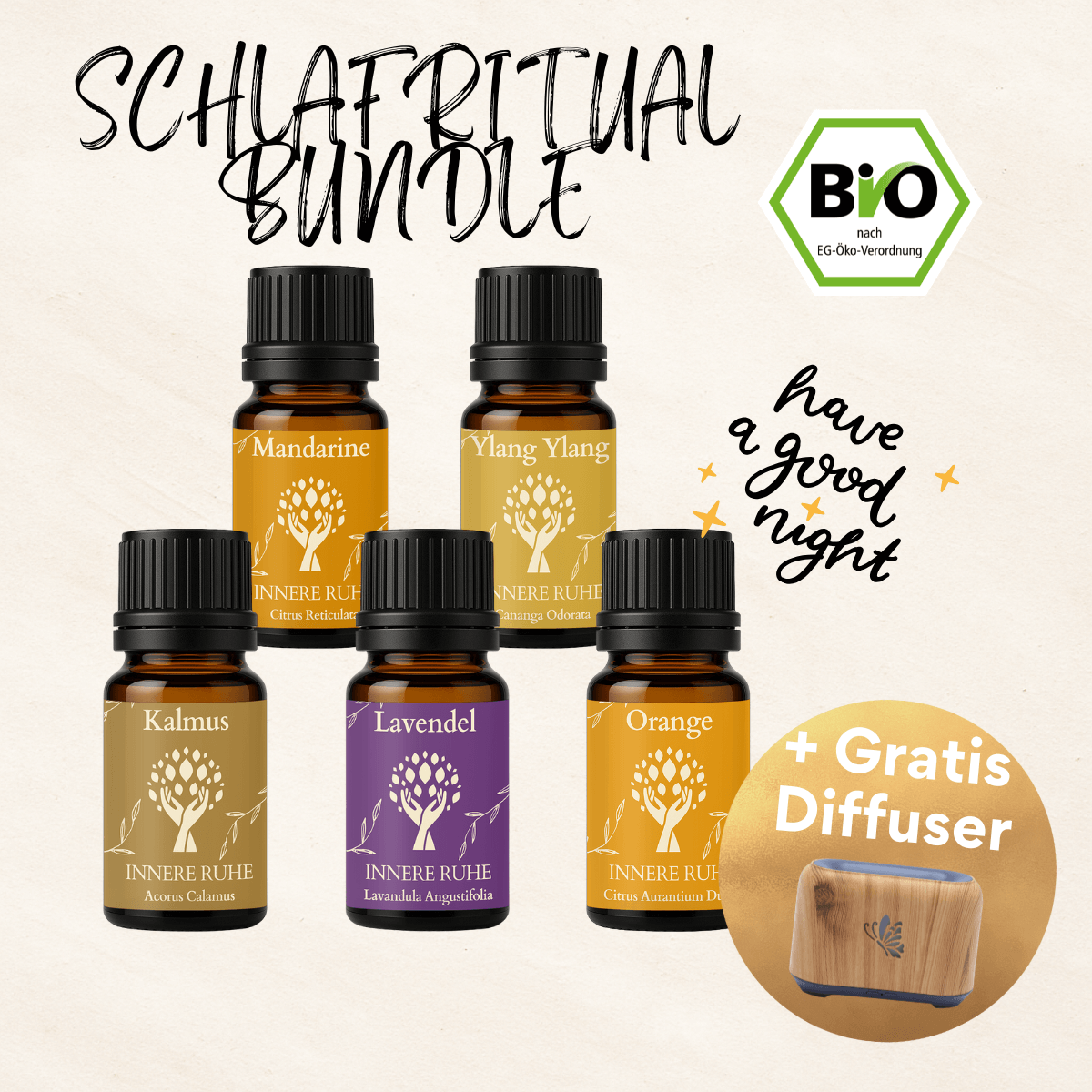 Öl-Set Abendfrieden – Schlafritual Bundle – Innere Ruhe