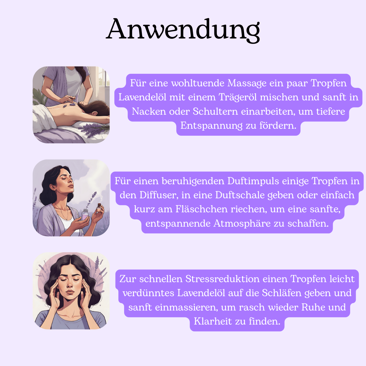Lavendelöl Anwendung