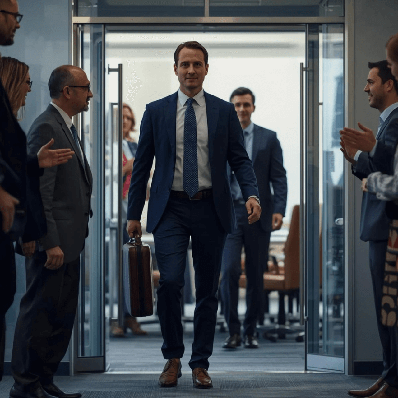 Energiemoment vor dem Meeting Papa Set